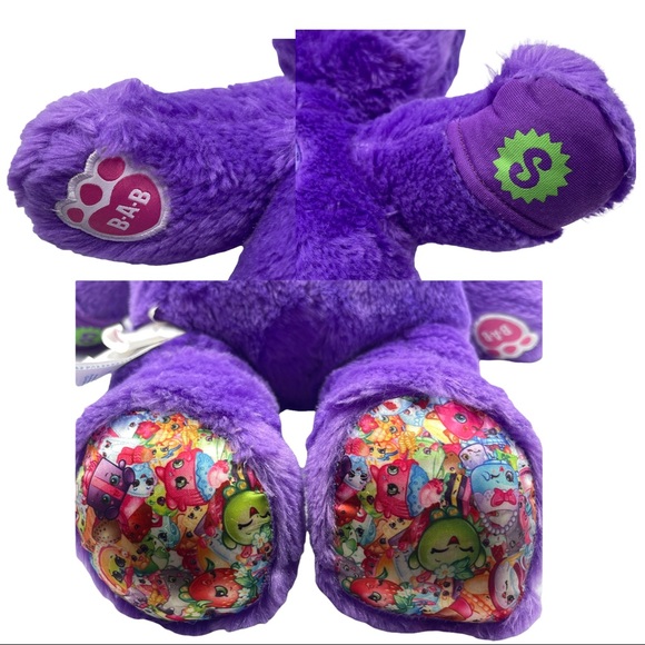 Build a Bear Shopkins Purple Plush Bear With Dress 17" - Picture 5 of 12
